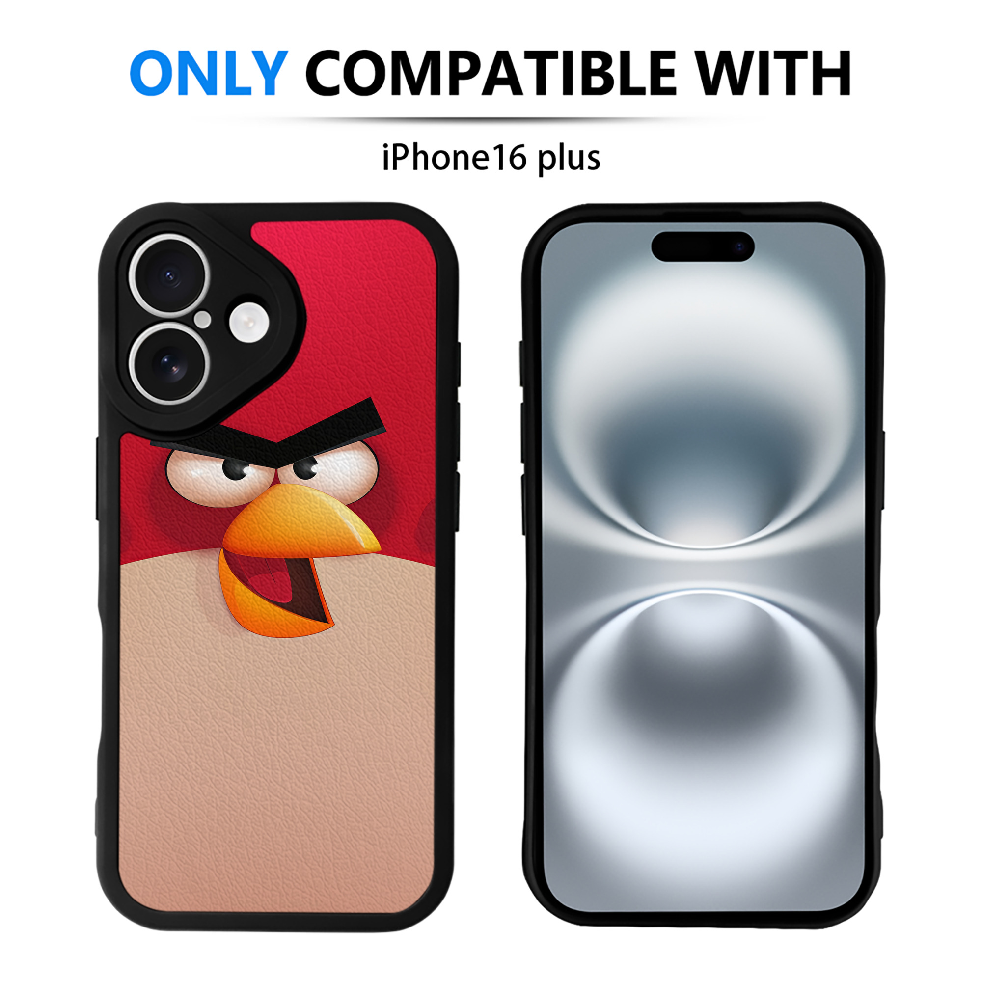 （画像用） Angry Birds アングリーバード 【iPhone 16シリーズ対応】シリコンスマホケース（レザー調） 材質：シリコン